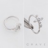 MULTI CZ CROSS CRUCIFIX  316L SURGICAL STEEL HOOP NOSE RING